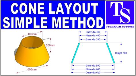 how to make a cone out of sheet metal|creating a cone layout.